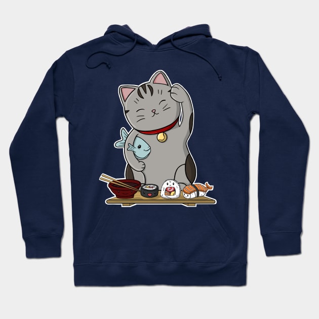 Lucky cat Hoodie by Adelaidelia